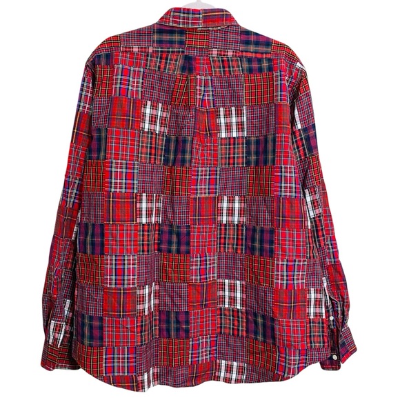 Ralph Lauren Y2K Men’s Custom Fit Patchwork Tartan Plaid Button Down‎ Size XL - Picture 4 of 7